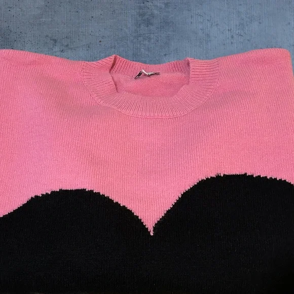 NWOT! WHITE BIRCH, WOMENS 3X LONG SLEEVE PULLOVER PINK SWEATER W/BLACK HEART. - Picture 8 of 14